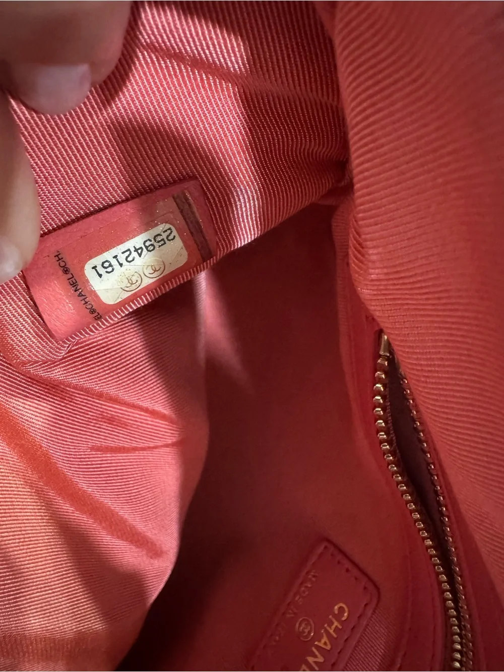 Rare Chanel Boy Quilted Lambskin Clutch in Coral
